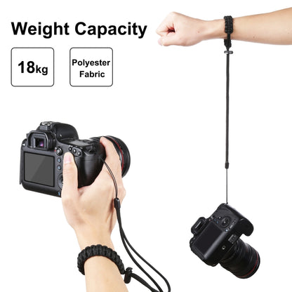 PULUZ Braided Sport Anti-lost Camera Adjustable Wrist Strap (Black) - DJI & GoPro Accessories by PULUZ | Online Shopping UK | buy2fix