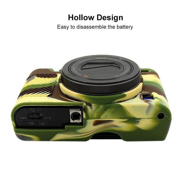 PULUZ Soft Silicone Protective Case for Sony RX100 III / IV / V(Camouflage) - Camera Accessories by PULUZ | Online Shopping UK | buy2fix