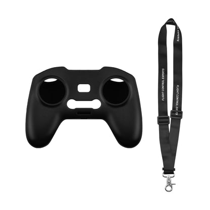 For DJI FPV Combo Remote Control PULUZ Silicone Protective Case with Neck Strap (Black) - DJI & GoPro Accessories by PULUZ | Online Shopping UK | buy2fix