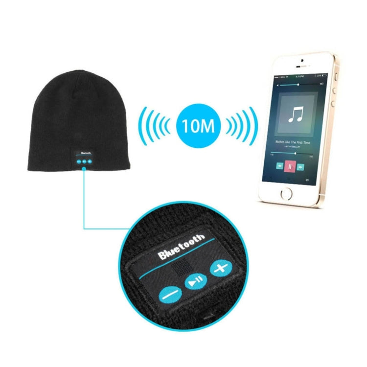 Knitted Bluetooth Headset Warm Winter Hat with Mic for Boy & Girl & Adults(Black) - Smart Wear by buy2fix | Online Shopping UK | buy2fix