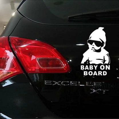 Baby On Board Pattern Vinyl Car Sticker, Size: 20cm x 13cm(White) - Warning Sticker by buy2fix | Online Shopping UK | buy2fix