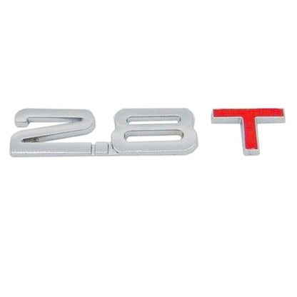 3D Universal Decal Chromed Metal 2.8T Car Emblem Badge Sticker Car Trailer Gas Displacement Identification, Size: 8.5x2.5 cm - 3D Metal Sticker by buy2fix | Online Shopping UK | buy2fix