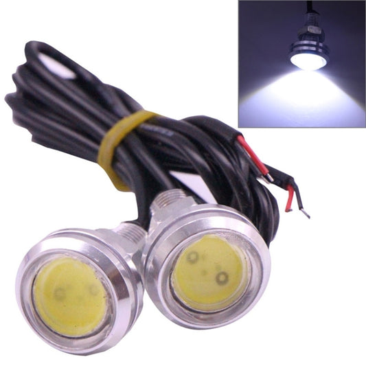 2 PCS 2x 3W 120LM Waterproof Eagle Eye Light White LED Light for Vehicles, Cable Length: 60cm(Silver) - In Car by buy2fix | Online Shopping UK | buy2fix