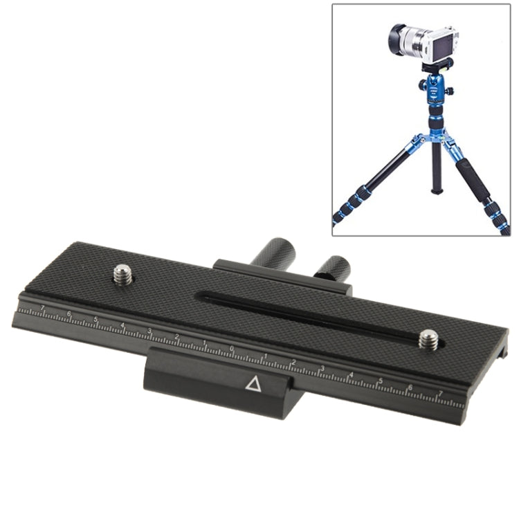 2-way Macro Focus Rail Slider Long-type Tripod Head Plate(Black) - Camera Accessories by buy2fix | Online Shopping UK | buy2fix