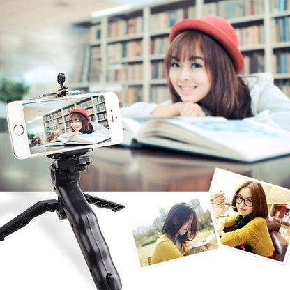 Portable Hand Grip / Mini Tripod Stand Steadicam Curve with Straight Clip for GoPro HERO 4 / 3 / 3+ / SJ4000 / SJ5000 / SJ6000 Sports DV / Digital Camera /  iPhone , Galaxy and other Mobile Phone(Black) - Desktop Holder by buy2fix | Online Shopping UK | buy2fix