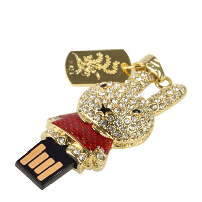 Rabbit Shaped Diamond Jewelry USB Flash Disk (4GB), Red - USB Flash Drives by buy2fix | Online Shopping UK | buy2fix