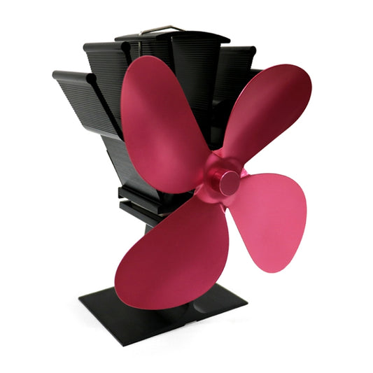 YL603 Eco-friendly Aluminum Alloy Heat Powered Stove Fan with 4 Blades for Wood / Gas / Pellet Stoves (Rose Red) - Consumer Electronics by buy2fix | Online Shopping UK | buy2fix