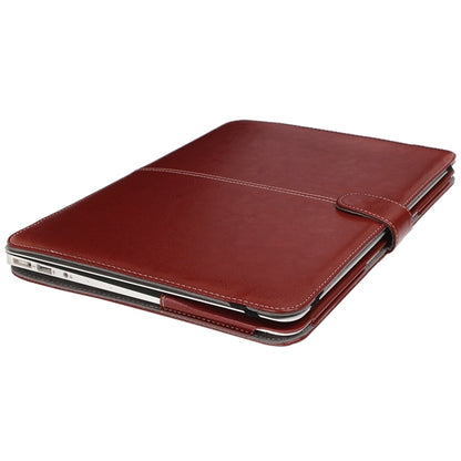 For 11.6 inch MacBook Air Notebook Leather Case with Snap Fastener(Brown) - MacBook Air Cases by buy2fix | Online Shopping UK | buy2fix