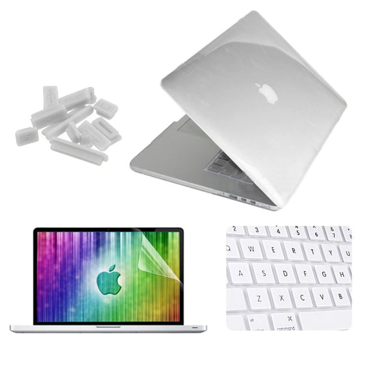 ENKAY for MacBook Pro Retina 15.4 inch (US Version) / A1398 4 in 1 Crystal Hard Shell Plastic Protective Case with Screen Protector & Keyboard Guard & Anti-dust Plugs(White) - MacBook Pro Cases by ENKAY | Online Shopping UK | buy2fix