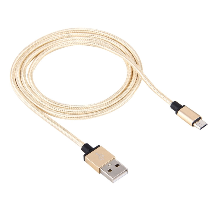 1m Woven Style Metal Head 58 Cores Micro USB to USB 2.0 Data / Charger Cable, For Samsung / Huawei / Xiaomi / Meizu / LG / HTC and Other Smartphones (Light Yellow Gold) - Micro USB Cable by buy2fix | Online Shopping UK | buy2fix