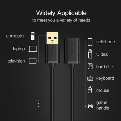 Ugreen 50cm USB 3.0 Male to Female Data Sync Super Speed Transmission Extension Cord Cable - USB 3.0 by UGREEN | Online Shopping UK | buy2fix