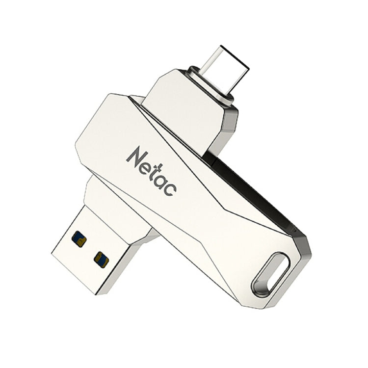 Netac U782C 128GB USB-C / Type-C + USB 3.0 360 Degrees Rotation Zinc Alloy Flash Drive OTG U Disk - USB Flash Drives by Netac | Online Shopping UK | buy2fix