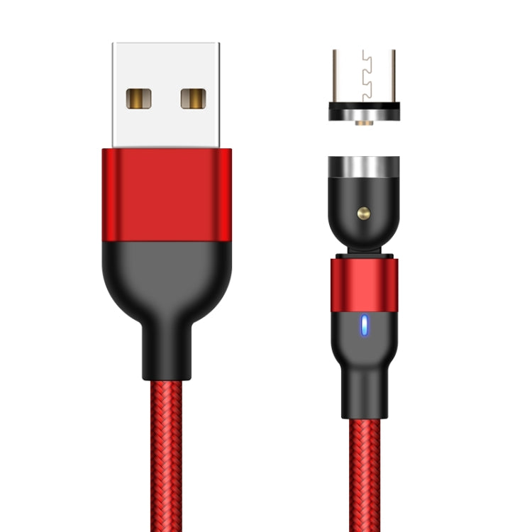 1m 2A Output USB to Micro USB Nylon Braided Rotate Magnetic Charging Cable(Red) - Mobile Accessories by buy2fix | Online Shopping UK | buy2fix