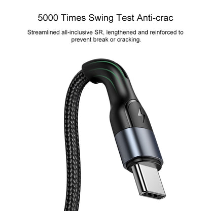 USAMS US-SJ449 U55 2A Type-C / USB-C Aluminum Alloy Weave Charging Cable, Length:1m (Black) - USB-C & Type-C Cable by USAMS | Online Shopping UK | buy2fix