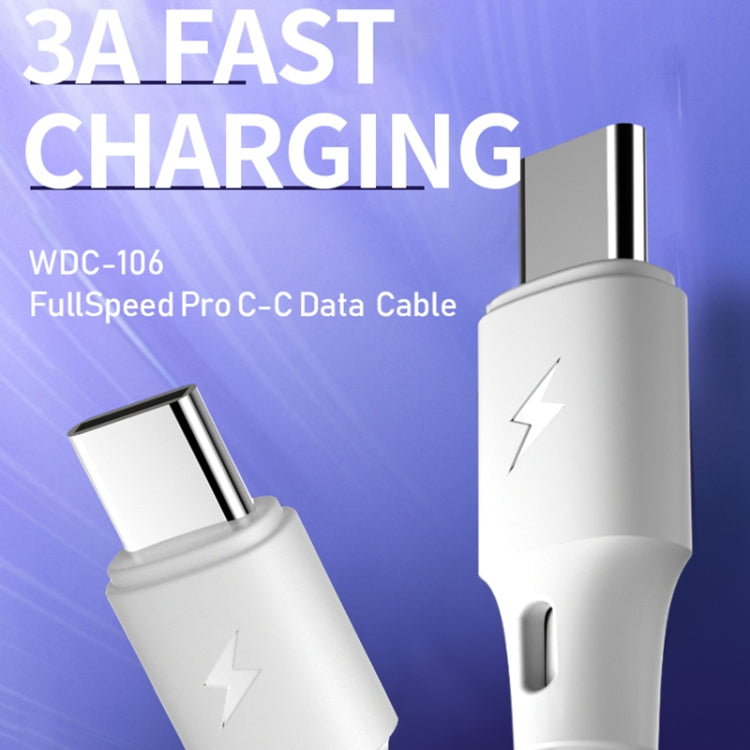 WK WDC-106 3A Type-C / USB-C to Type-C / USB-C Full Speed Charging Data Cable, Length: 1m (White) - USB-C & Type-C Cable by WK | Online Shopping UK | buy2fix