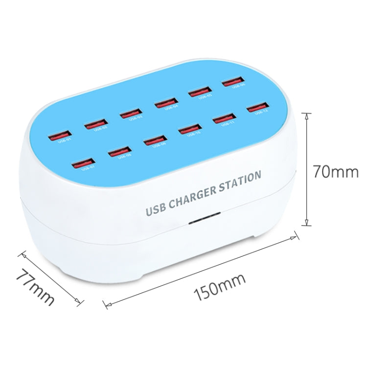 830-12 120W 12 USB Ports Multifunction Smart Charger Station AC100-240V, US Plug(White) - Multifunction Charger by buy2fix | Online Shopping UK | buy2fix