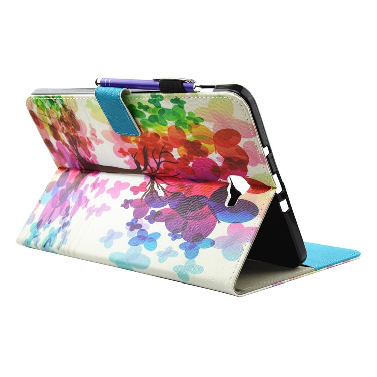 For Galaxy Tab A 10.1 (2016) / T580 Butterfly Tree Pattern Horizontal Flip Leather Case with Holder & Wallet & Card Slots & Sleep / Wake-up Function & Pen Slot - Samsung Accessories by buy2fix | Online Shopping UK | buy2fix