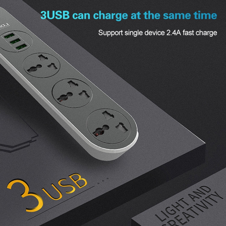 LDNIO SC3301 3 x USB Ports Travel Home Office Socket, Cable Length: 1.6m, EU Plug - Consumer Electronics by LDNIO | Online Shopping UK | buy2fix