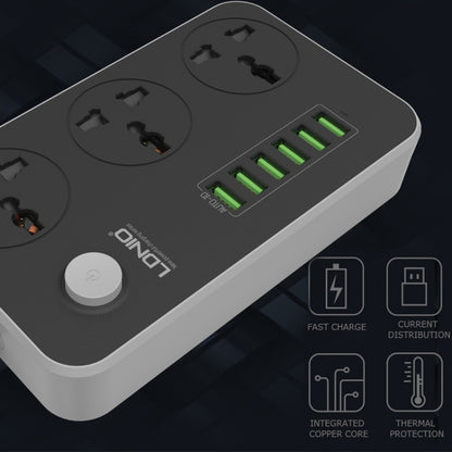 LDNIO SC3604 6 x USB Ports Multi-function Travel Home Office Socket, Cable Length: 2m, UK Plug - Extension Socket by LDNIO | Online Shopping UK | buy2fix