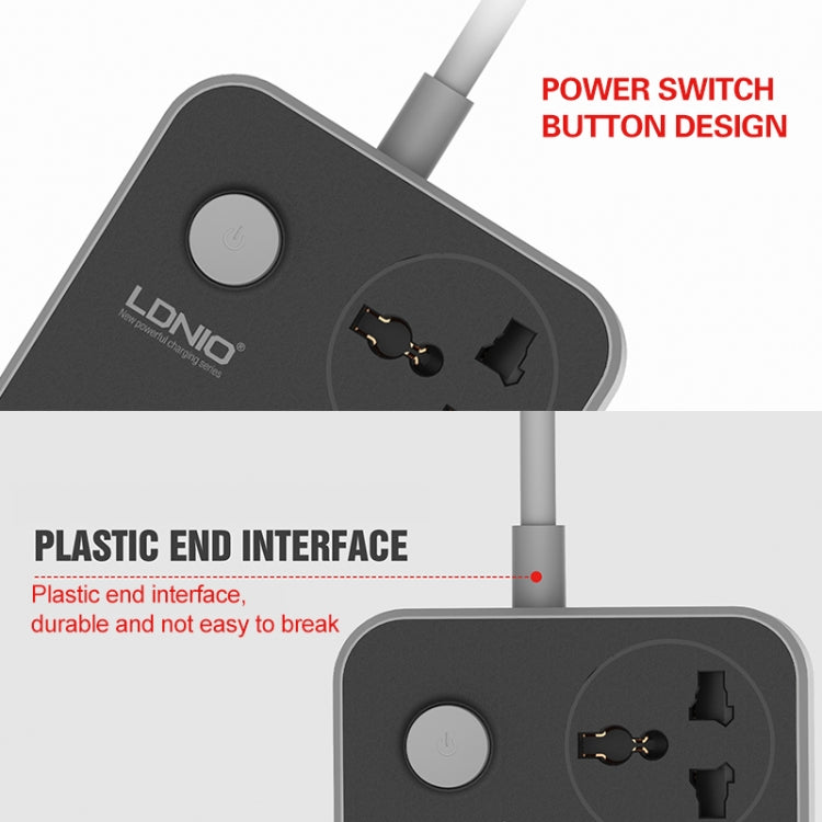 LDNIO SC3604 6 x USB Ports Multi-function Travel Home Office Socket, Cable Length: 2m, Big UK Plug - Extension Socket by LDNIO | Online Shopping UK | buy2fix