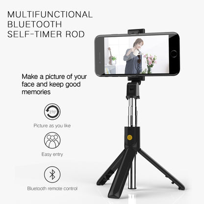 K10 Bluetooth 4.0 Mobile Phone Adjustable Bluetooth Selfie Stick Self-timer Pole Tripod (Black) - Consumer Electronics by buy2fix | Online Shopping UK | buy2fix