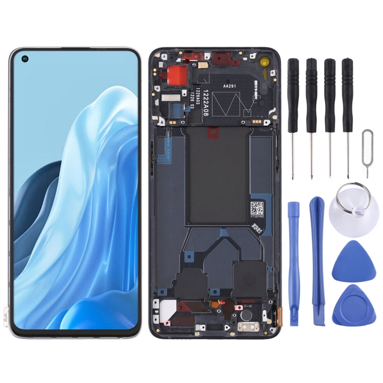 Original LCD Screen For OPPO Reno7 Pro 5G Digitizer Full Assembly with Frame (Black) - LCD Screen by buy2fix | Online Shopping UK | buy2fix