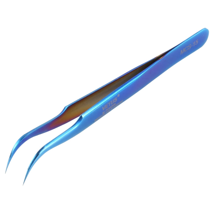 Vetus MCS-15 Bright Blue Curved Tweezers - Tweezers by VETUS | Online Shopping UK | buy2fix