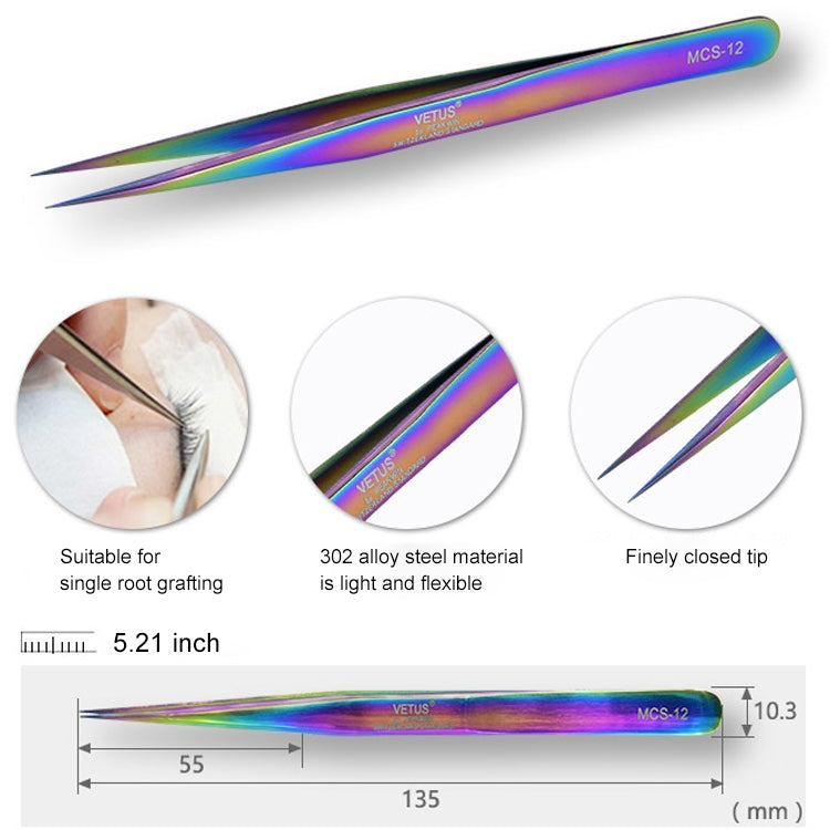 Vetus MCS-12 Bright Color Tweezers(Colour) - Tweezers by VETUS | Online Shopping UK | buy2fix