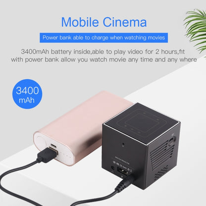 C80 DLP portable HD Projector 120-inch Giant Screen Projector Blu-ray 4K, Android 7.1.2, 2GB + 16GB EU Plug - Consumer Electronics by buy2fix | Online Shopping UK | buy2fix