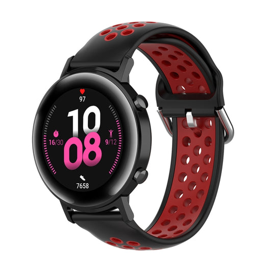 22mm For Huawei Watch GT2e/GT/GT2 46MM Fashion Inner Buckle Silicone Watch Band(Black red) - Smart Wear by buy2fix | Online Shopping UK | buy2fix