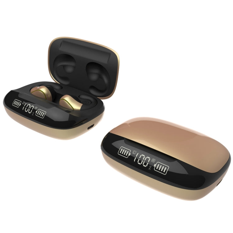 T20 TWS Bluetooth 5.0 Touch Wireless Bluetooth Earphone with Three LED Battery Display & Charging Box, Support Call & Voice Assistant(Champagne Gold) - TWS Earphone by buy2fix | Online Shopping UK | buy2fix