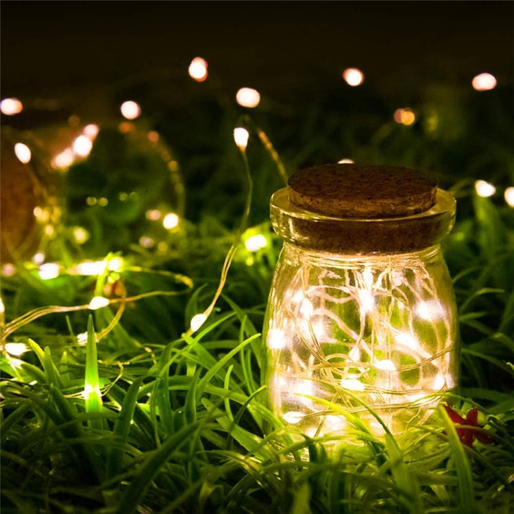 20m 200LED Solar Outdoor Waterproof Silver Wire Light String Christmas New Year Garden Decoration Garland Lights(Warm White Light) - LED Light by buy2fix | Online Shopping UK | buy2fix