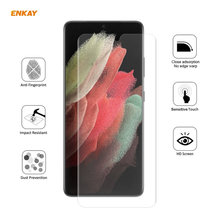 For Samsung Galaxy S21 Ultra 5G 2 PCS ENKAY Hat-Prince 0.1mm 3D Full Screen Protector Explosion-proof Hydrogel Film - Mobile Accessories by ENKAY | Online Shopping UK | buy2fix