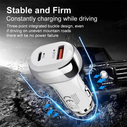 YSY-312PD PD 20W USB-C / Type-C + QC3.0 18W USB Interface 38W High-power Car Charger(Black) - In Car by buy2fix | Online Shopping UK | buy2fix