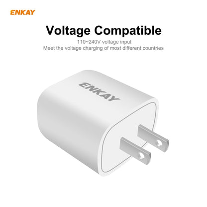 ENKAY Hat-Prince 20W PD Type-C + QC 3.0 USB Fast Charging Travel Charger Power Adapter with Fast Charge Data Cable, US Plug(With Type-C Cable) - Apple Accessories by ENKAY | Online Shopping UK | buy2fix