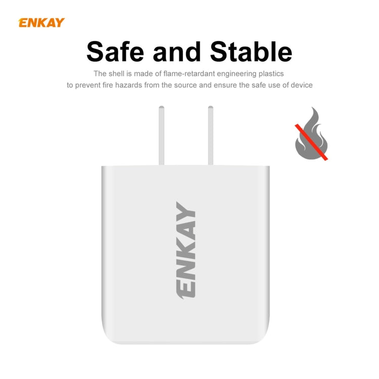 ENKAY Hat-Prince U090 20W PD + QC 3.0 Portable Dual Ports Fast Charging Travel Charger Power Adapter, US Plug - Mobile Accessories by ENKAY | Online Shopping UK | buy2fix