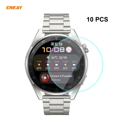 10 PCS For Huawei WATCH 3 Pro 48mm ENKAY Hat-Prince 0.2mm 9H 2.15D Curved Edge Tempered Glass Screen Protector Watch Film - Screen Protector by ENKAY | Online Shopping UK | buy2fix