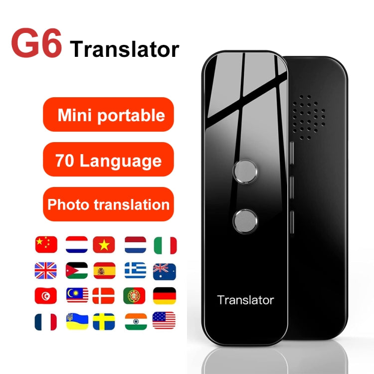 G6 Portable Instant Real Time Voice Translator Multi Language Voice Personal Travel Assistant Translator(Gray) - Consumer Electronics by buy2fix | Online Shopping UK | buy2fix