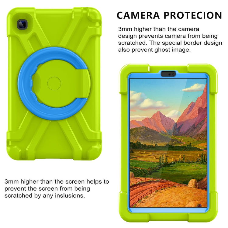 For Galaxy Tab A7 Lite T220/T225 PC + Silicone Shockproof Combination Case with 360 Degree Rotating Holder & Handle(Grass Green+Blue) - Tab A7 Lite T220 / T225 by buy2fix | Online Shopping UK | buy2fix