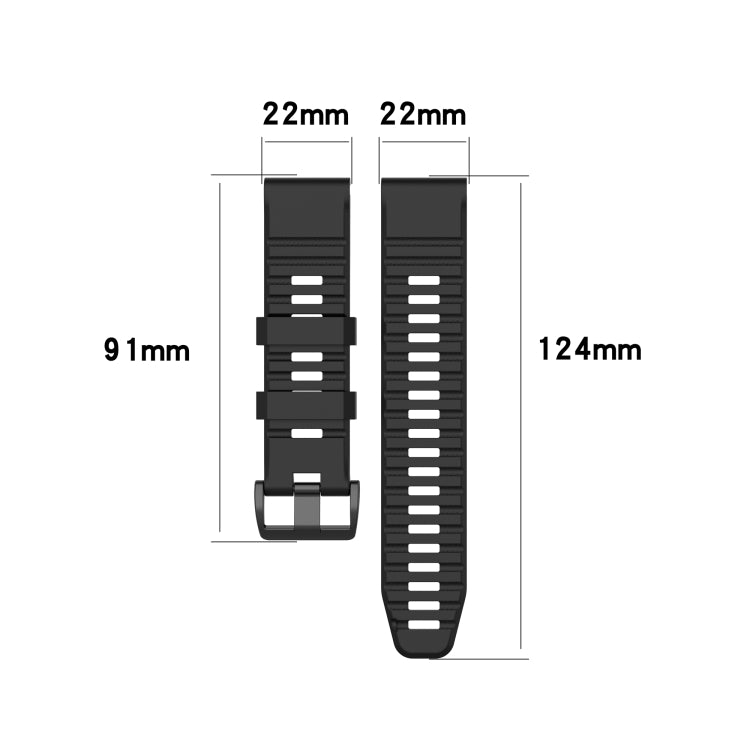 For Garmin Fenix 7 / EPIX 22mm Solid Color Silicone Quick Release Watch Band(Black) - Watch Bands by buy2fix | Online Shopping UK | buy2fix