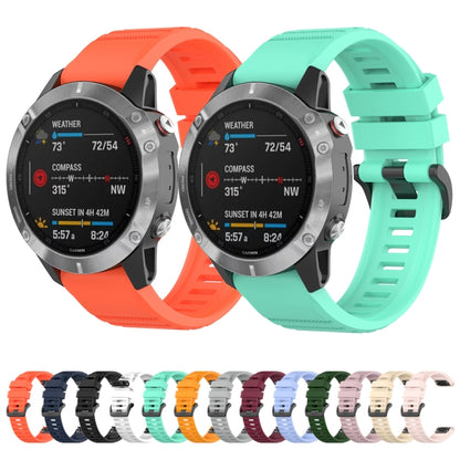 For Garmin Fenix 7 / EPIX 22mm Solid Color Silicone Quick Release Watch Band(Black) - Watch Bands by buy2fix | Online Shopping UK | buy2fix