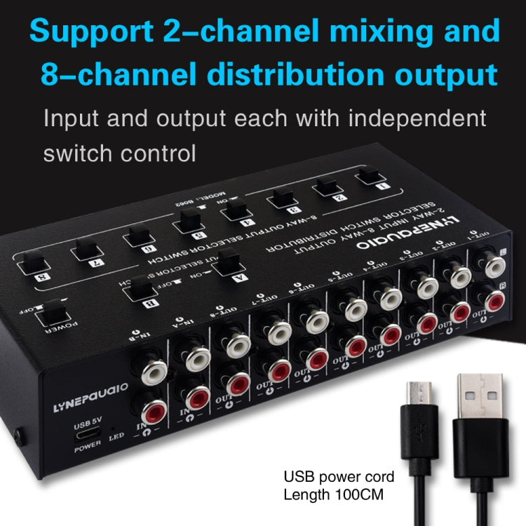 2 In 8 Out RCA Audio Frequency Signal Select Switch Distributor - Consumer Electronics by buy2fix | Online Shopping UK | buy2fix