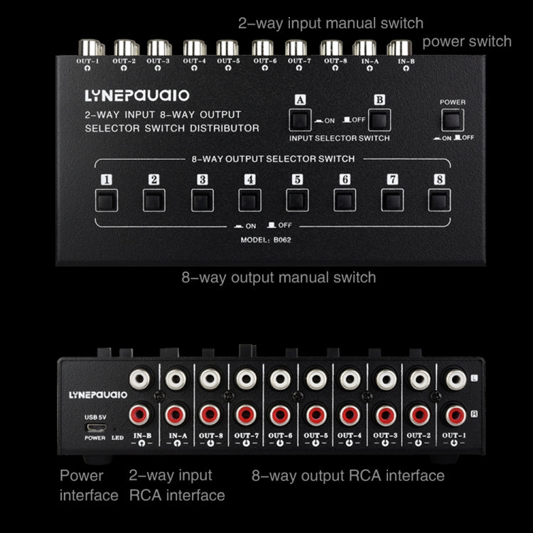 2 In 8 Out RCA Audio Frequency Signal Select Switch Distributor - Consumer Electronics by buy2fix | Online Shopping UK | buy2fix
