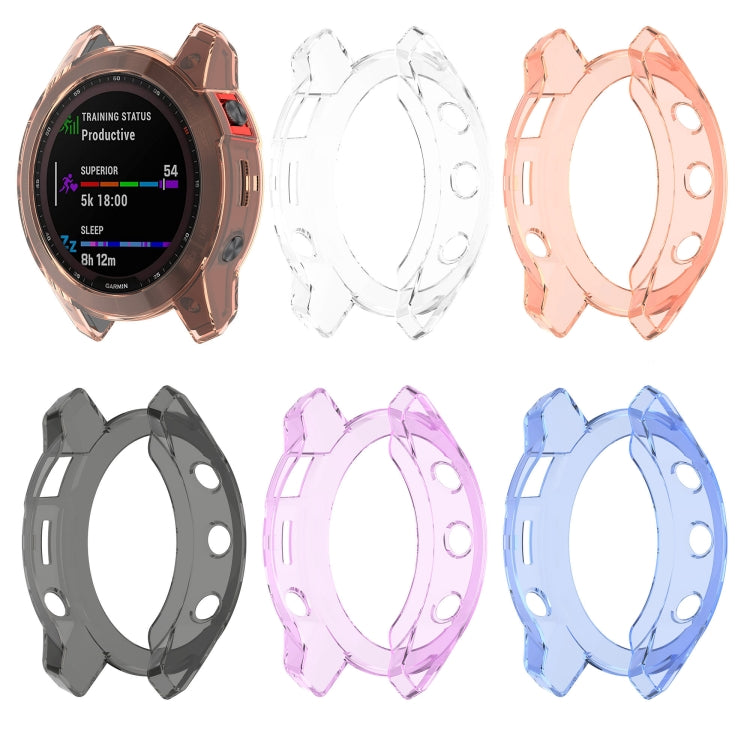 For Garmin Fenix 7X Shockproof TPU Soft Protective Case(Transparent) - Watch Cases by buy2fix | Online Shopping UK | buy2fix