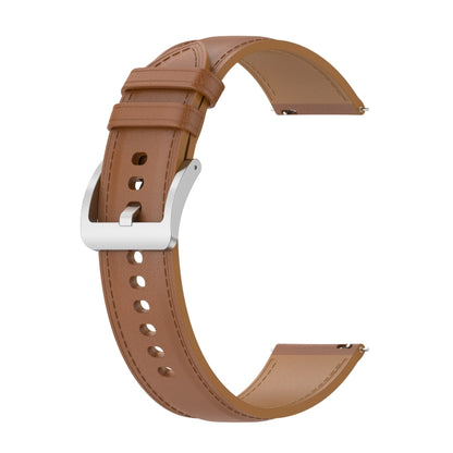 For Garmin VivoMove Luxe Embossed Genuine Leather Watch Band(Light Brown) - Watch Bands by buy2fix | Online Shopping UK | buy2fix