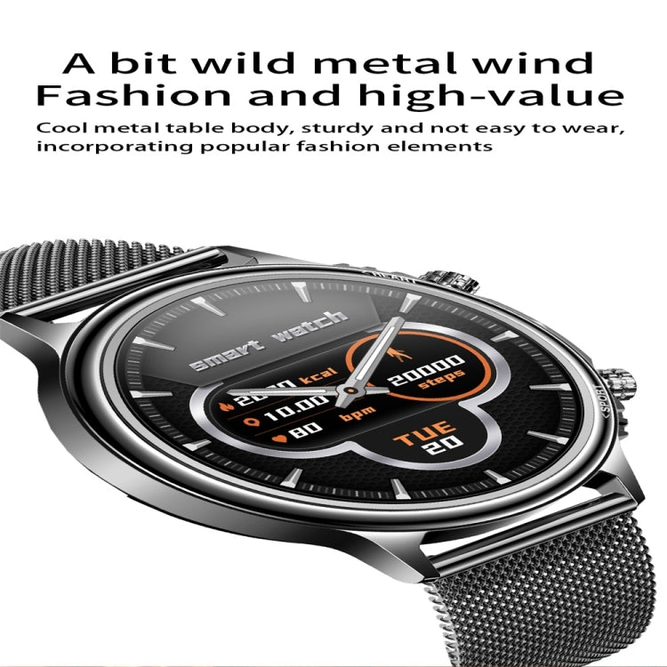 CF85 1.32 inch Steel Watchband Color Screen Smart Watch(Silver) - Smart Wear by buy2fix | Online Shopping UK | buy2fix