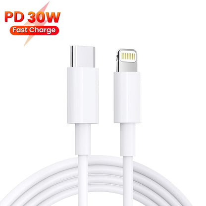 PD 35W Dual USB-C / Type-C Ports Charger with 1.5m Type-C to 8 Pin Data Cable, EU Plug - Apple Accessories by buy2fix | Online Shopping UK | buy2fix