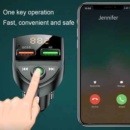 C8 Car  U Disk Bluetooth Player Fm Transmitter  QC3.0 Dual USB Ports Fast Charging - In Car by buy2fix | Online Shopping UK | buy2fix