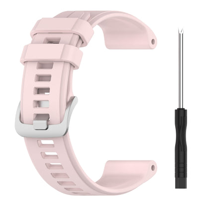 For Garmin Forerunner 945 22mm Solid Color Silicone Watch Band(Pink) - Watch Bands by buy2fix | Online Shopping UK | buy2fix