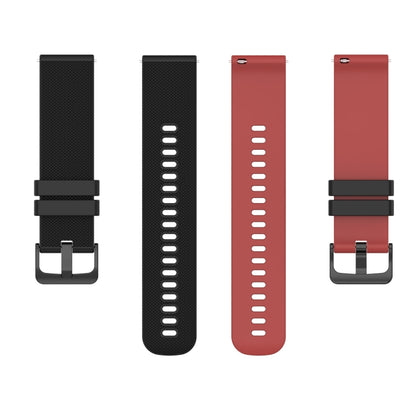 For Garmin VivoMove Style 20mm Checkered Two-Color Silicone Watch Band(Black+Red) - Watch Bands by buy2fix | Online Shopping UK | buy2fix